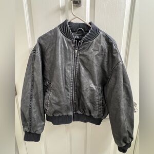 Zara Charcoal/Gray Bomber Jacket - Like new!
